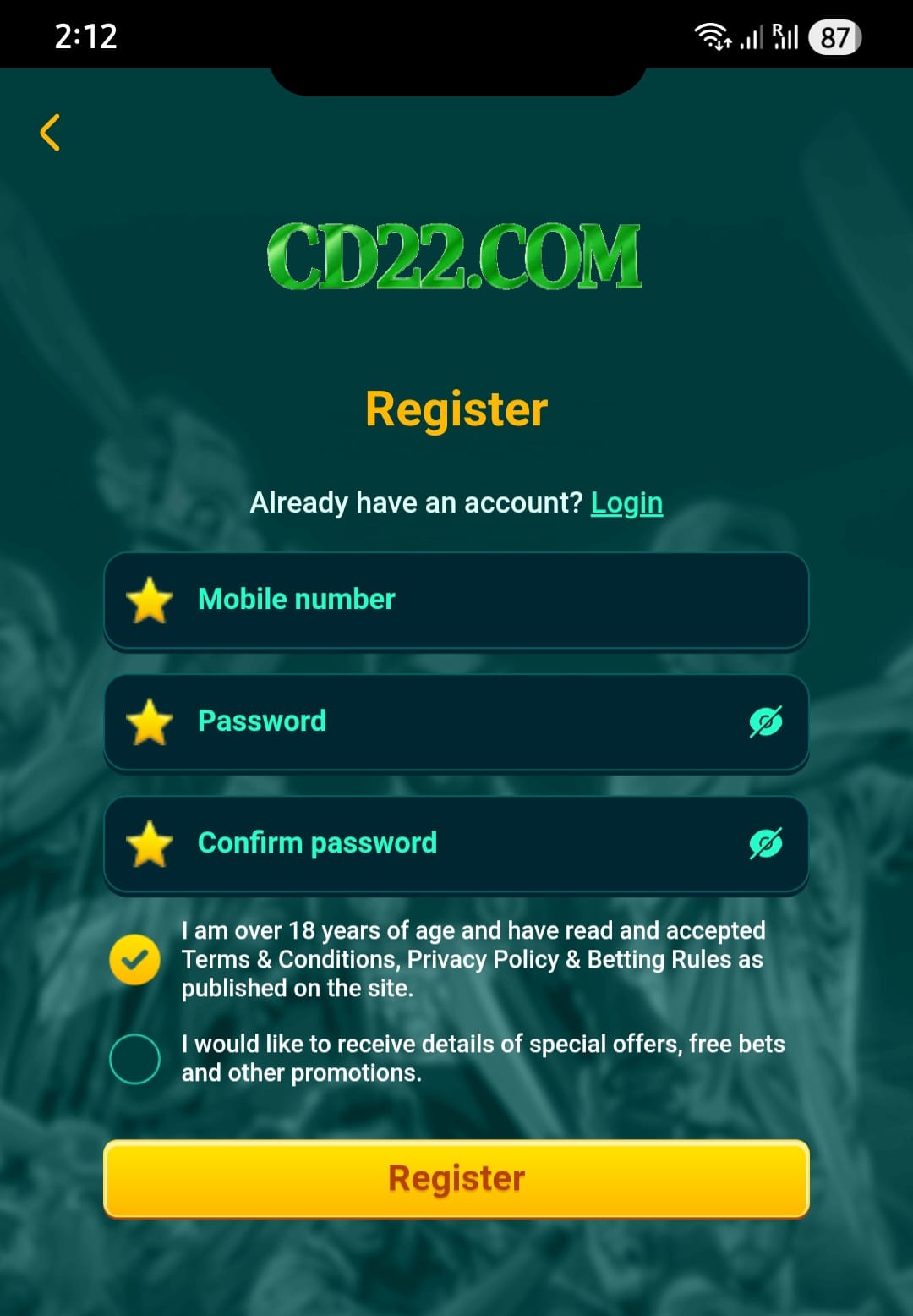 CD 22 Register